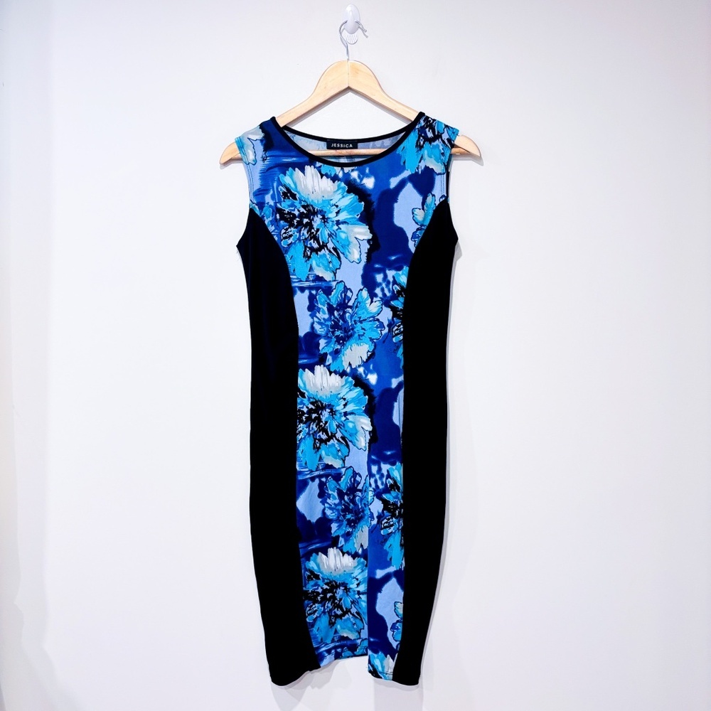 JESSICA Black and blue floral dress